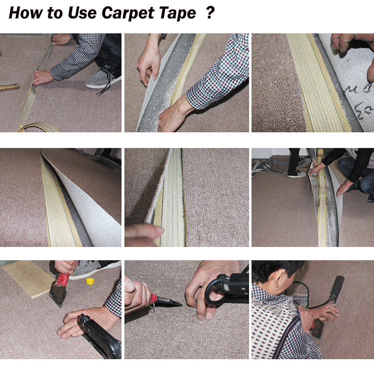 Carpet seaming tape Installation process