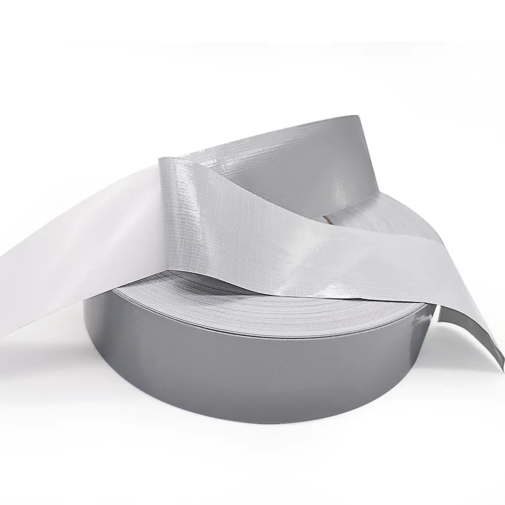 Waterproof heavy duty silver cloth duct tape with white release paper