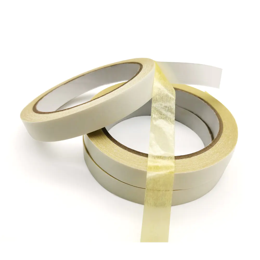Double coated yellow embroidery tape high tack with tissue paper