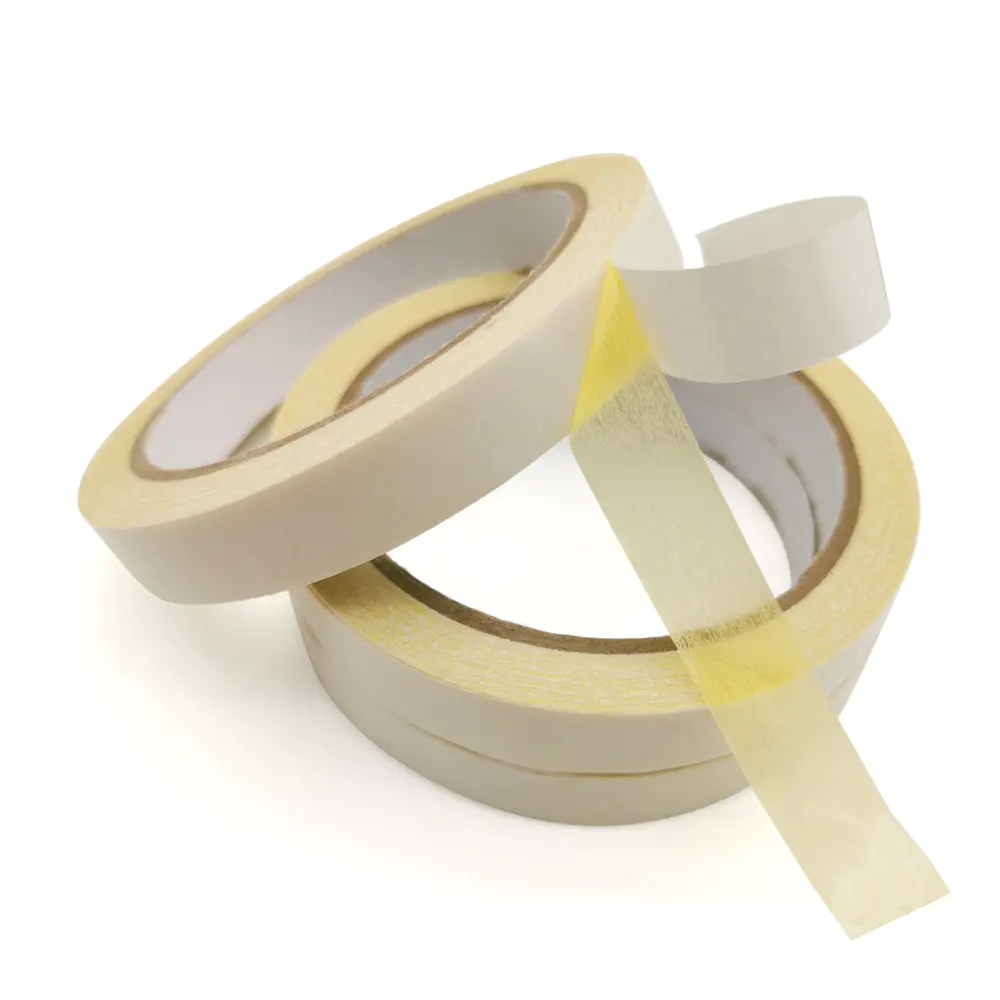 Double coated yellow embroidery tape high tack with tissue paper