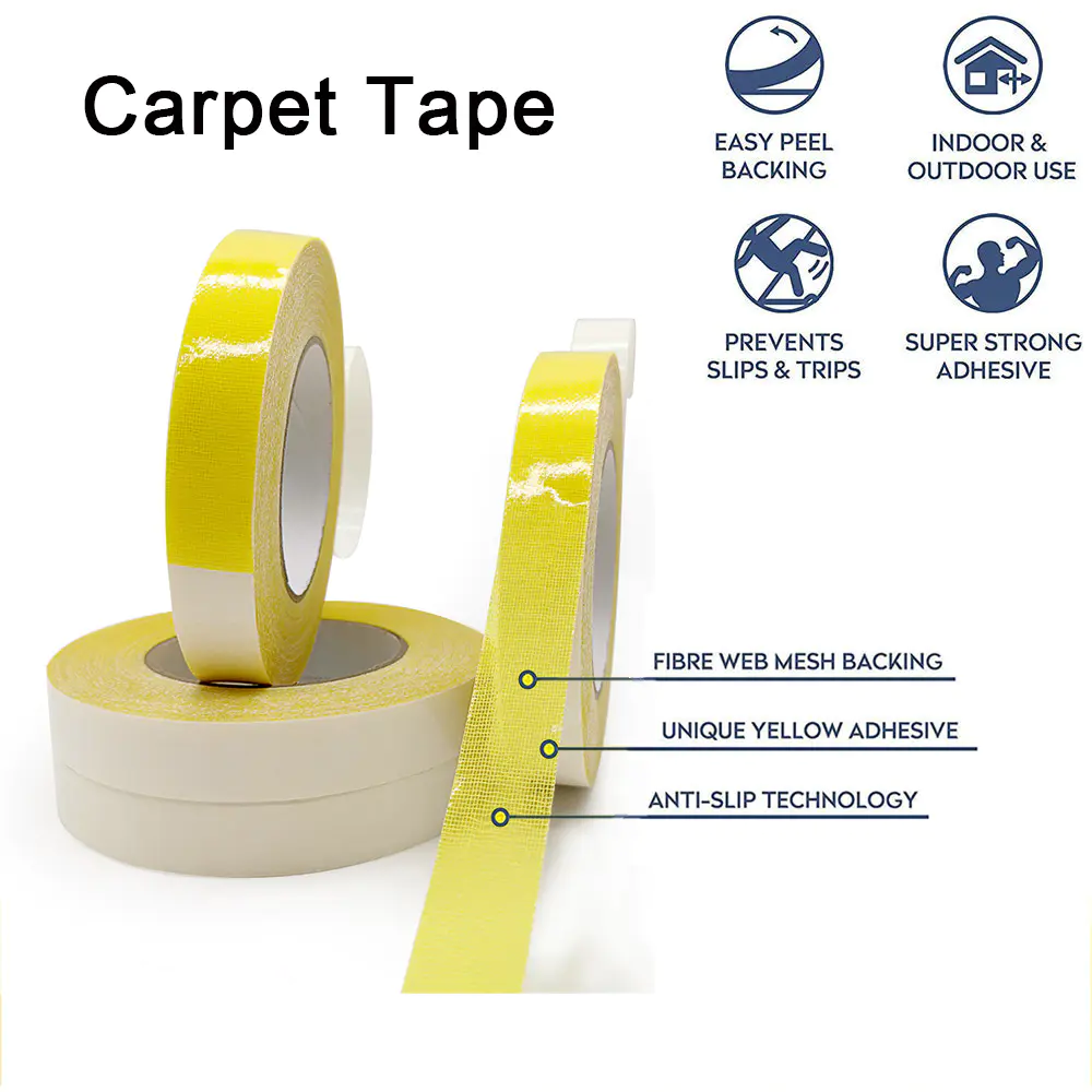 Anti slip rug tape heavy duty carpet tape for hardwood floors and