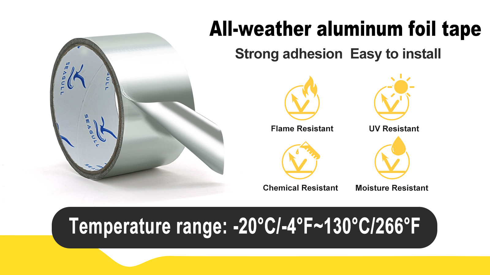 All-weather aluminum foil tape