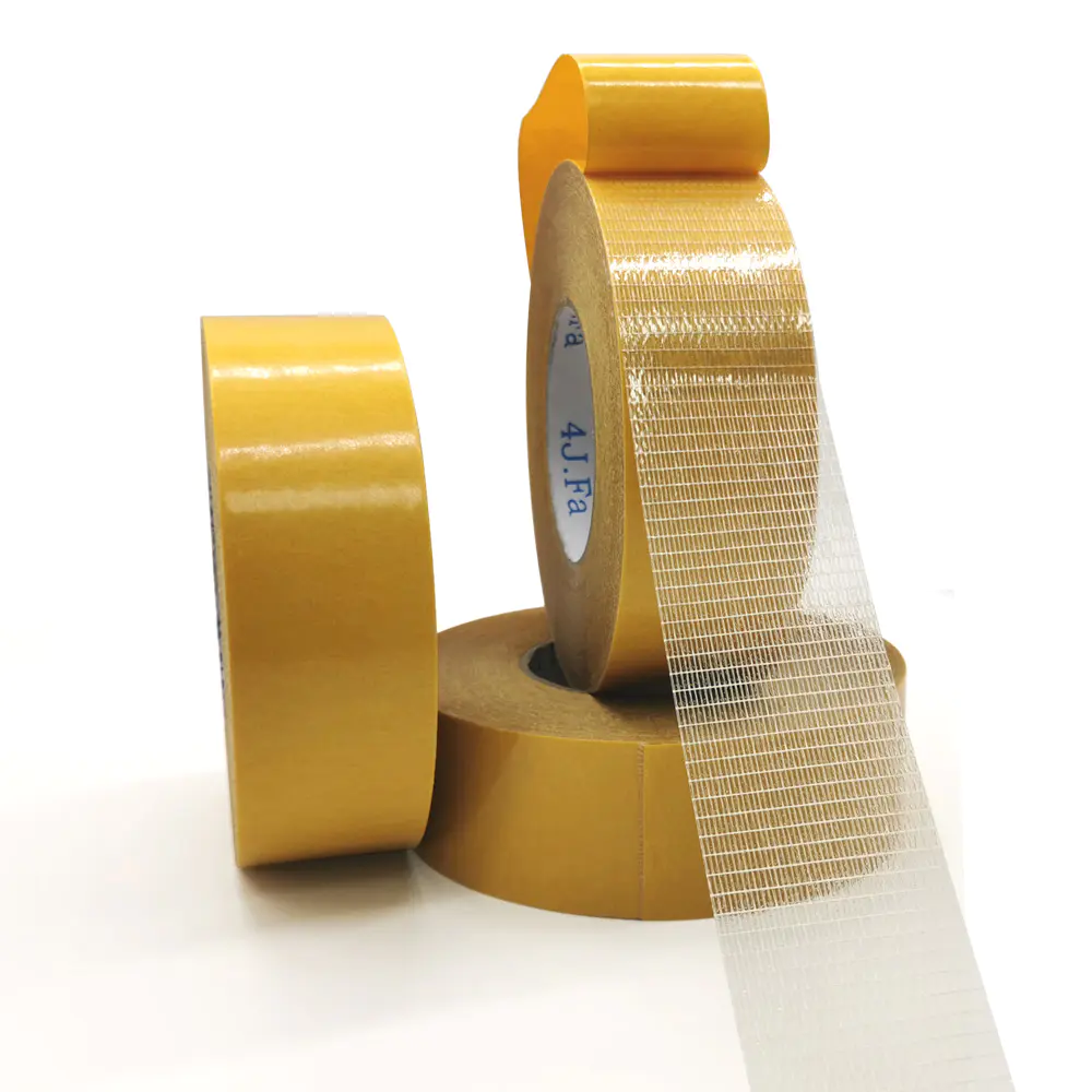 High viscosity fiber mesh tape double sided fiberglass filament glass grid adhesive tape