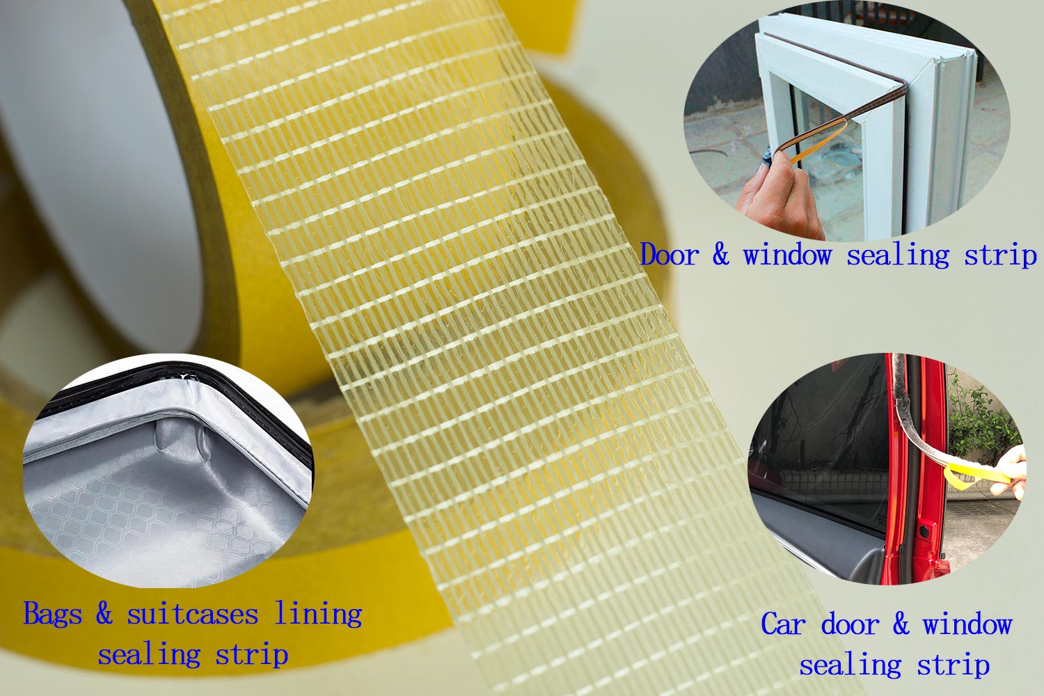 double sided filament tape for sealing strip