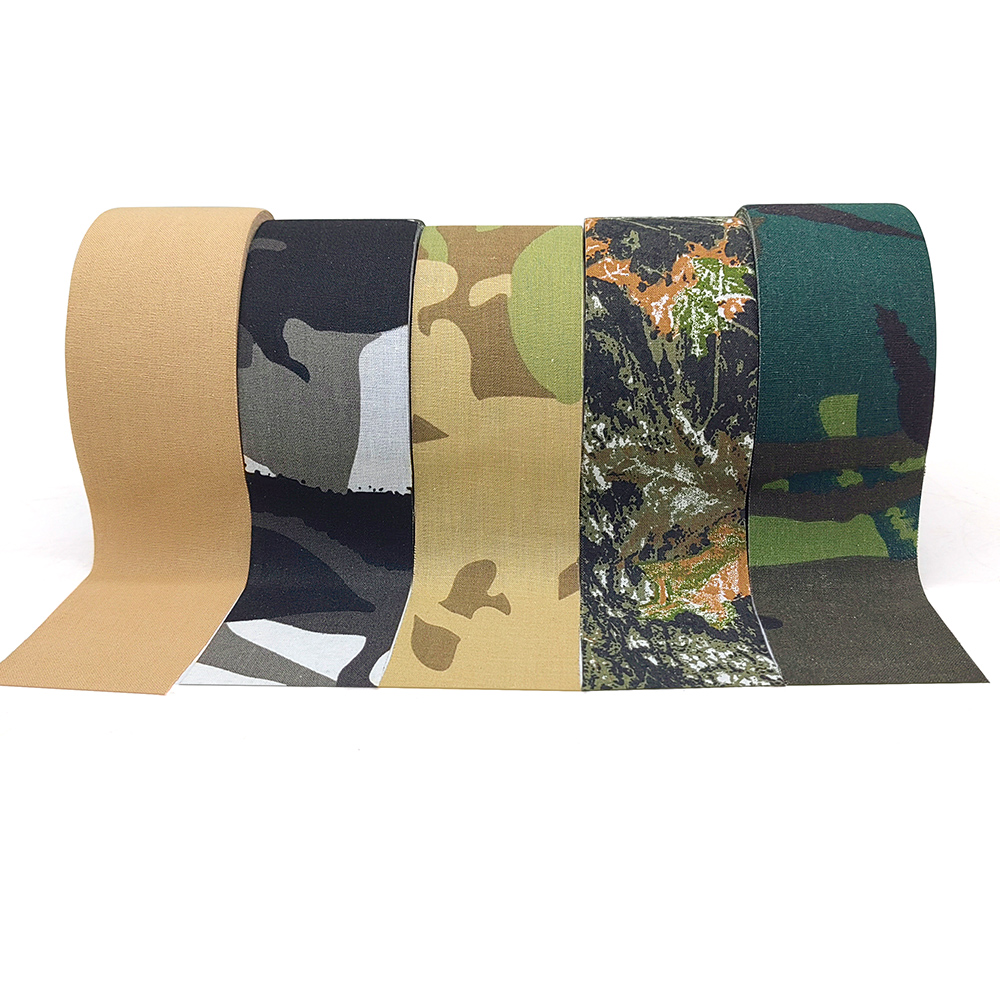 Bionic camouflage-tape polyester jacquard printing four twill webbing gun pattern camouflaged tape camo cloth tape